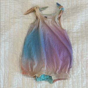 Tea Collection Pastel Ombre Tie-Shoulder Romper in Mint, Lavender & Peach